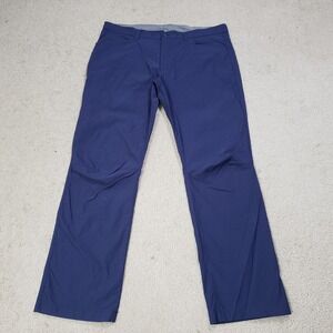 Eddie Bauer Hiking Pants Mens 38x32 Blue Articulated Knee Tech Nylon Stretch